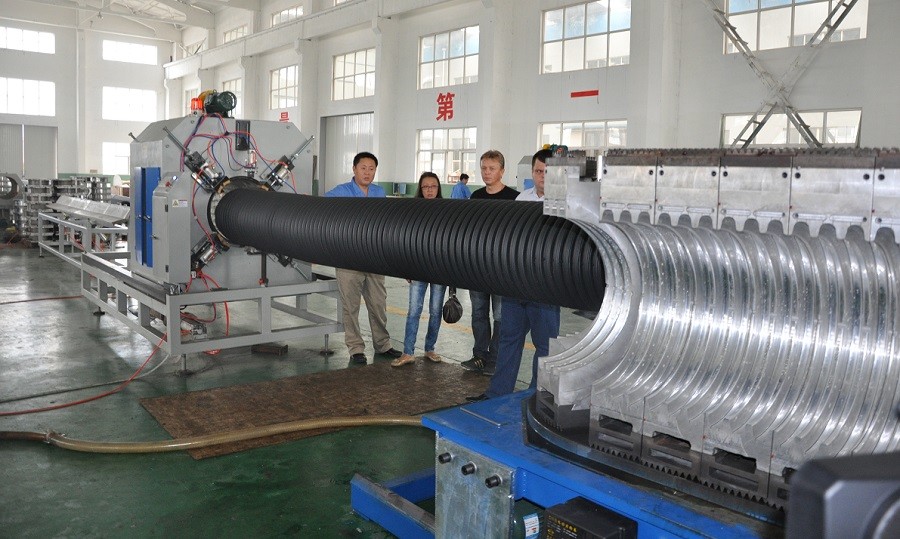 SBG-500 Double Wall Corrugated Pipe Machine, HDPE Double Wall Pipe Line Produksi