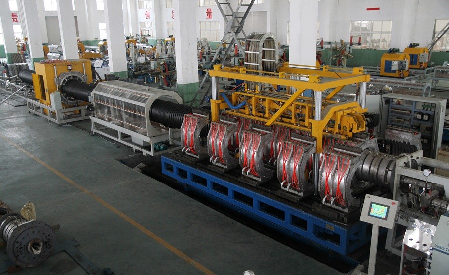 HDPE / PP / PVC Double Wall Corrugated Pipe Extrusion Line / Mesin Output Tinggi
