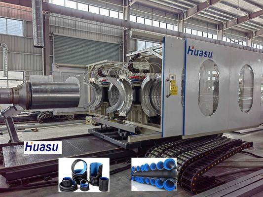 Aluminium Alloy Mould Double Wall Corrugated Pipe Extrusion Line for High Speed Production of ID30-ID1500mm Pipes with 33:1 Screw Ratio