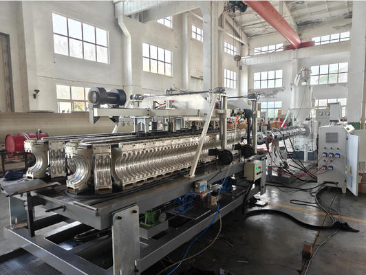 Double Wall Corrugated Pipe Extrusion Line with 38CrMoAlA Material 220-440V Voltage and 75-250mm Specification