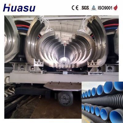 Double Wall Corrugated Pipe Extrusion Line with Aluminium Alloy Mould PLC Control for 32-1600mm Pipe Diameter