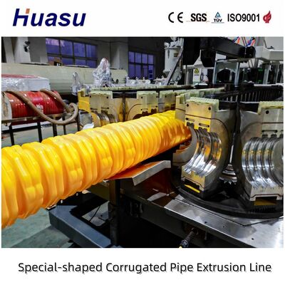 Wear Resistant Special Shaped HDPE Corrugated Pipe Urban Rainwater Drain Conduit Production Line
