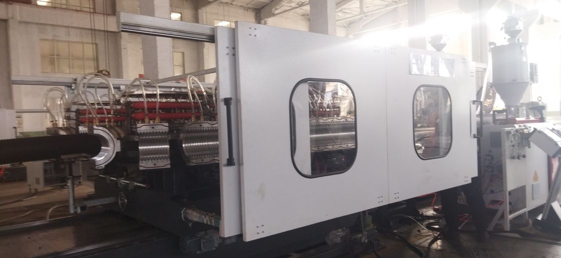 Air atau udara pendinginan Double Wall Corrugated Pipe Extrusion Line dengan Siemens Bagian-bagian Listrik Utama dan HV>940 Barrel Hardness