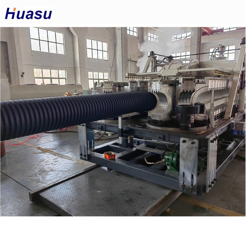 380V/50Hz Double Wall Corrugated Pipe Extrusion Line Untuk Kemampuan Pendingin yang Kuat Dalam Produksi