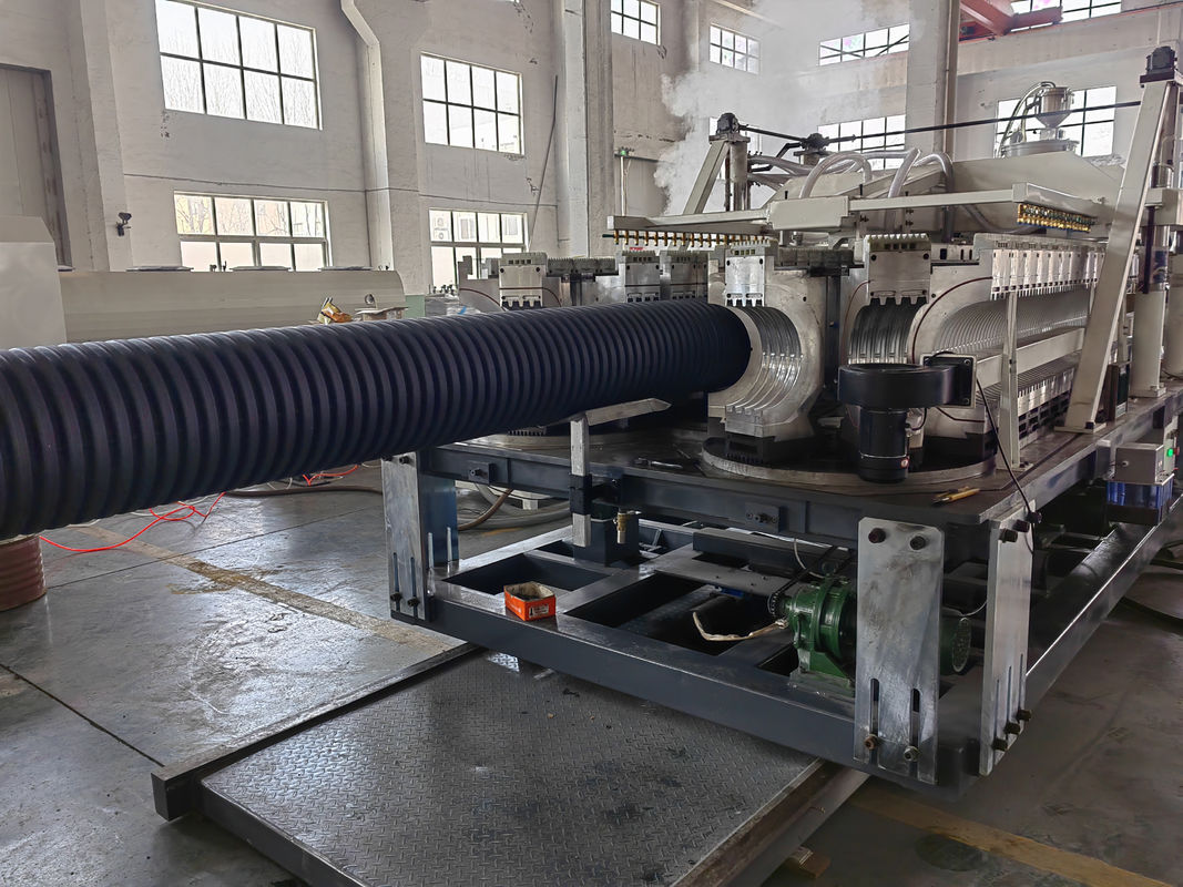 380V/50Hz Double Wall Corrugated Pipe Extrusion Line Untuk Kemampuan Pendingin yang Kuat Dalam Produksi
