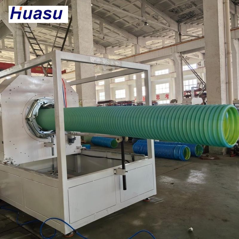 Air / pendinginan DWC Pipe Extrusion Line Speed Double Wall Corrugated Pipe Produksi dengan High Speed Forming Pipe Plastik