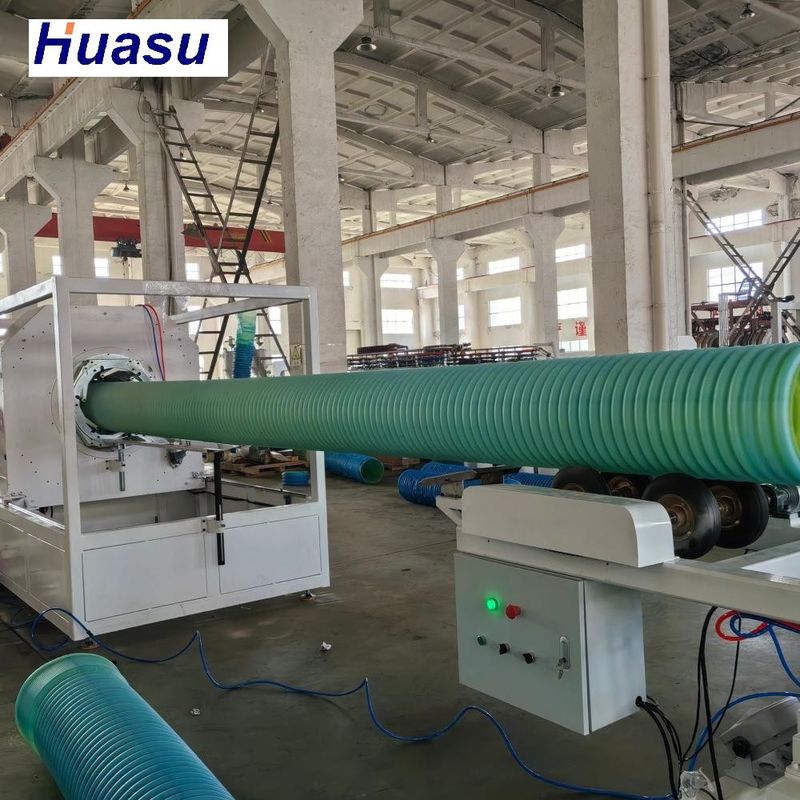 Air / pendinginan DWC Pipe Extrusion Line Speed Double Wall Corrugated Pipe Produksi dengan High Speed Forming Pipe Plastik