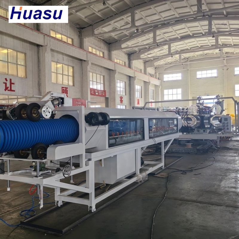 32-1600mm Pipe Diameter PLC Control Double Wall Corrugated Pipe Extrusion Line dengan single screw extruder