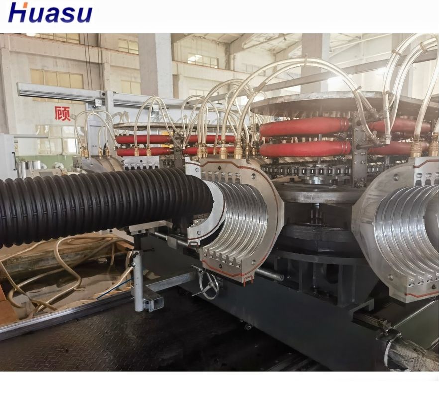 Single Screw Corrugated Pipe Extrusion Line Untuk Produksi Wire And Cable Pipe Line