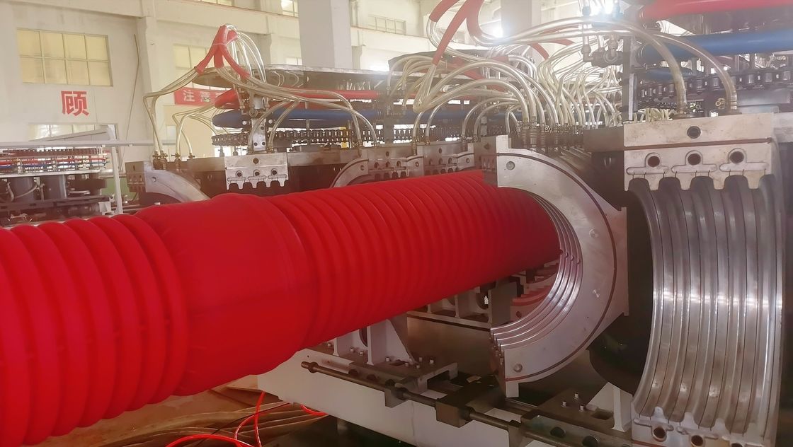 Single Screw Corrugated Pipe Extrusion Line Untuk Produksi Wire And Cable Pipe Line