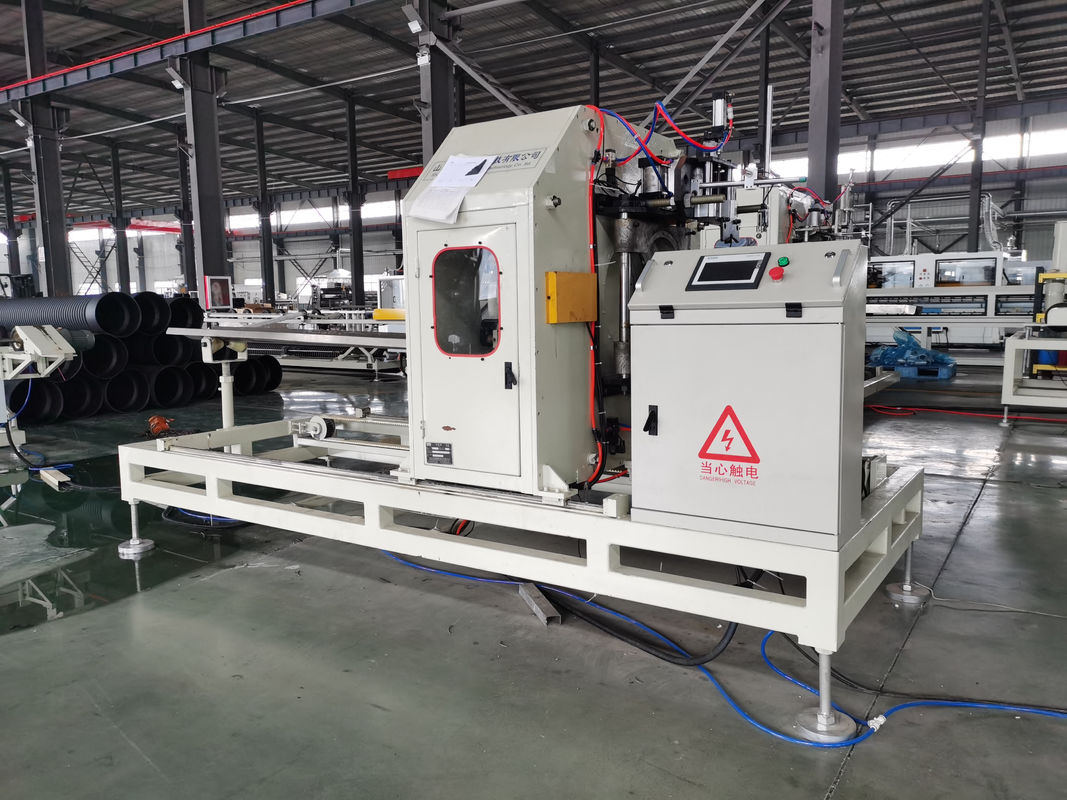 Kapasitas tinggi 250-1000kg/jam Extruder Sekrup Tunggal Garis Ganda Produksi Pipa Bergelombang