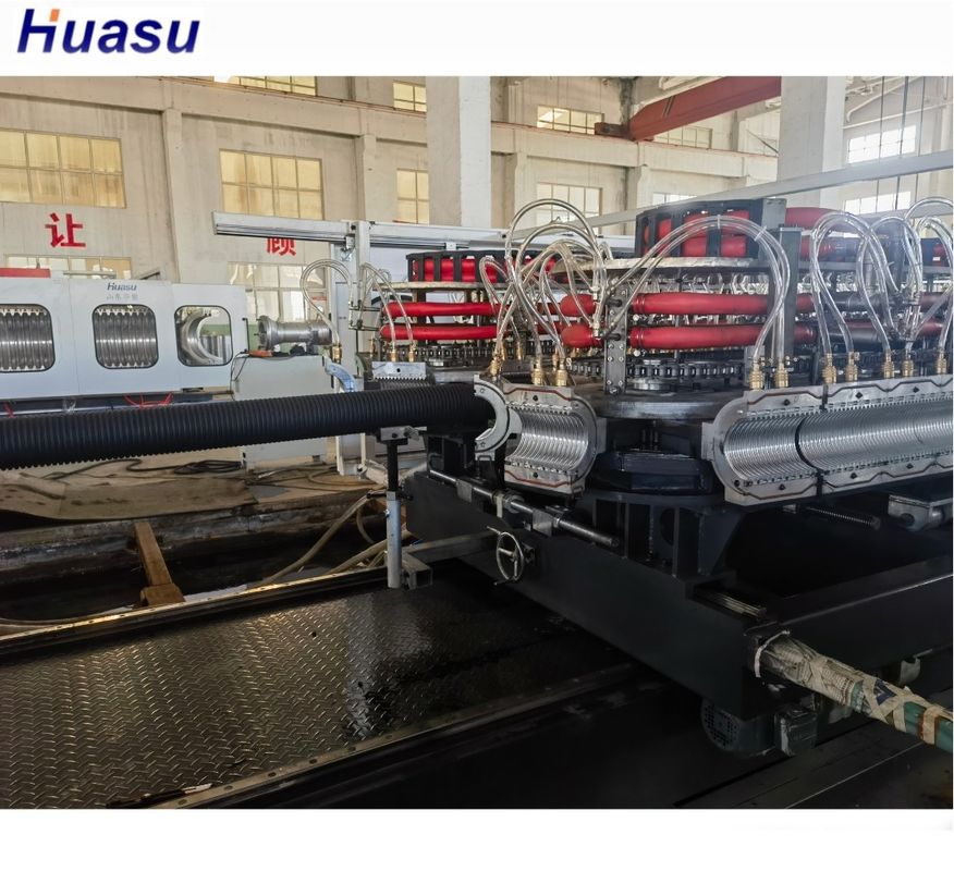 PE PP PVC Double Wall Corrugated Pipe Extrusion Line Pipe Machine Extrusion untuk drainase air