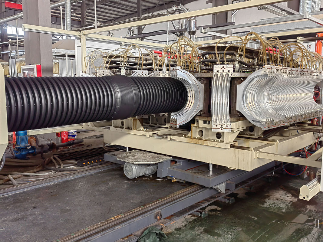 Precision Double Wall Corrugated Pipe Extrusion Line Dengan Siemens Contactor Dan Operasi Otomatis