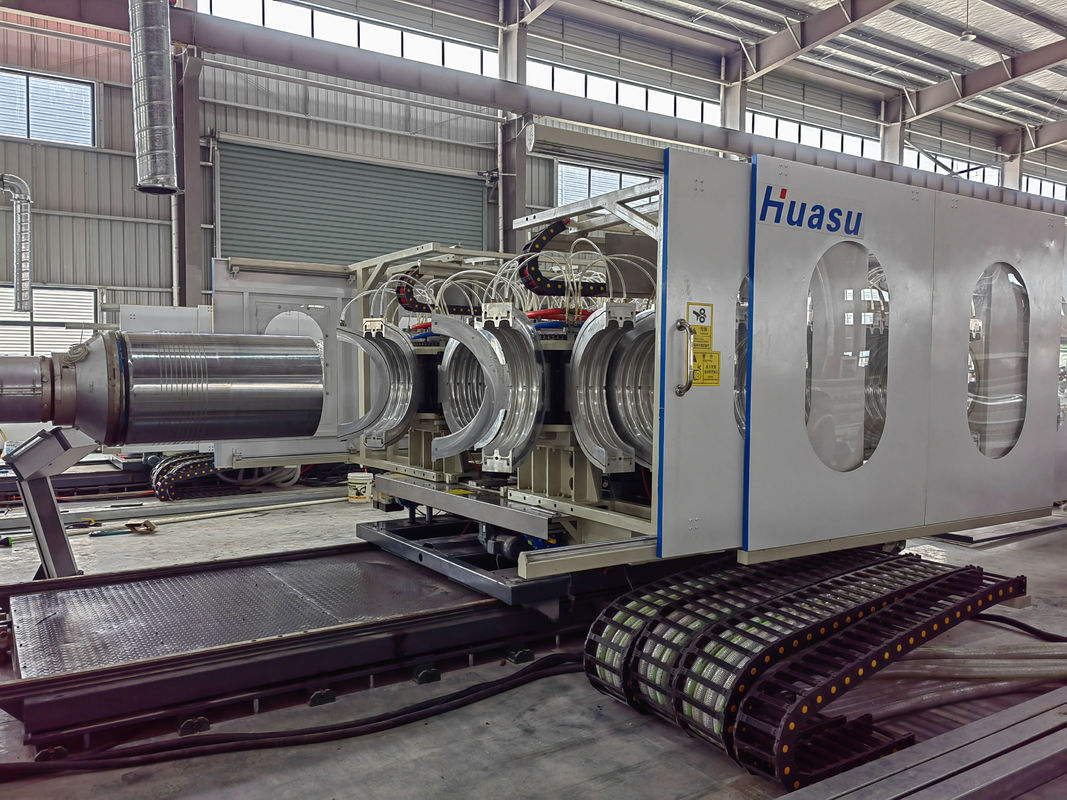Siemens Contactor Double Wall PE Corrugated Pipe Extrusion Line Untuk Pengolahan Plastik yang Lurus dan awet