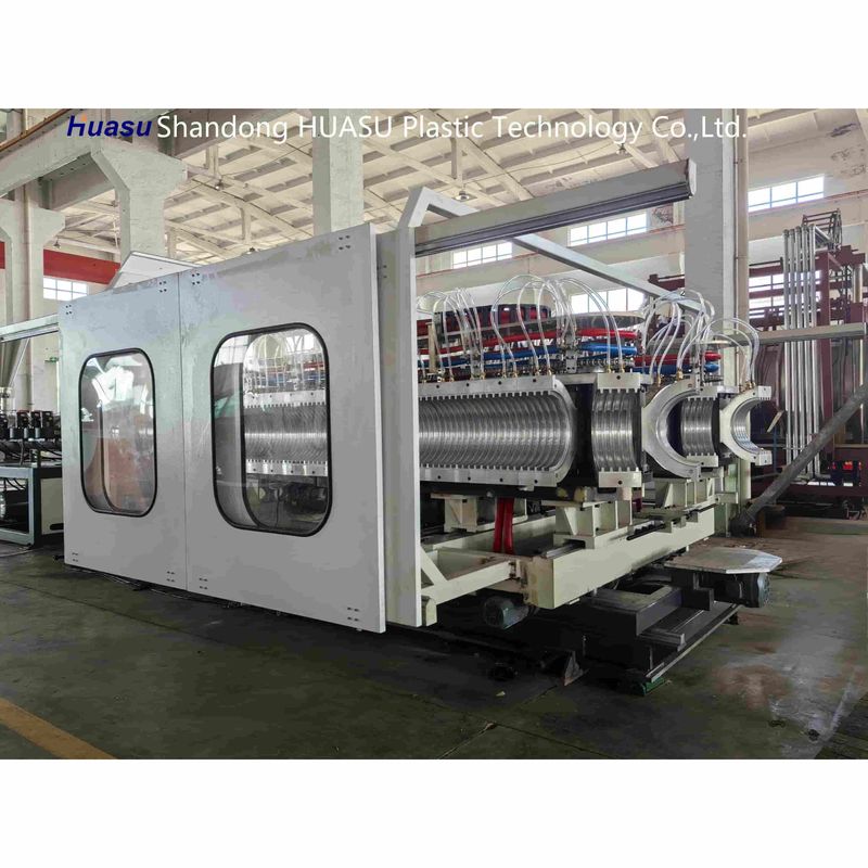 Mesin ekstrusi pipa bergelombang dinding ganda yang dapat disesuaikan dengan output 500-2000Kg/H dan Sistem PLC Siemens