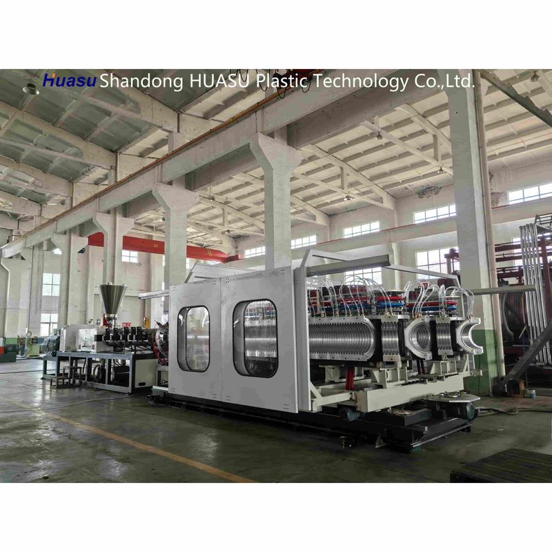 32-800mm Double Wall Corrugated Pipe Machine dengan 500-2000Kg/H Output dan Siemens PLC System