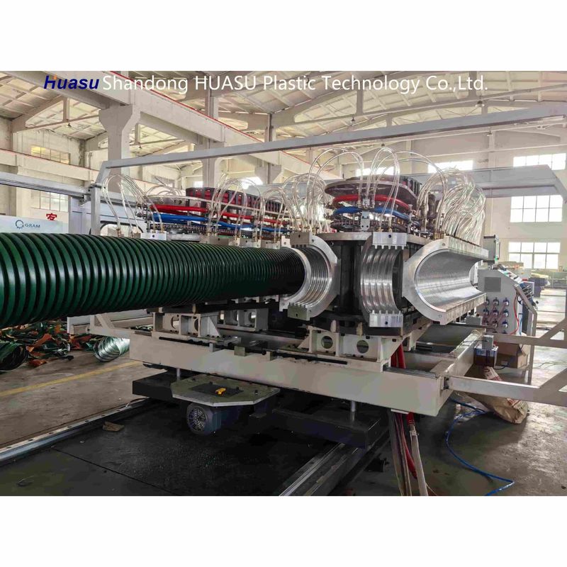 High Speed PVC Corrugated Pipe Extrusion Line untuk Pipe Diameter 32-800mm dengan Output 500-2000Kg/H dan Siemens PLC System