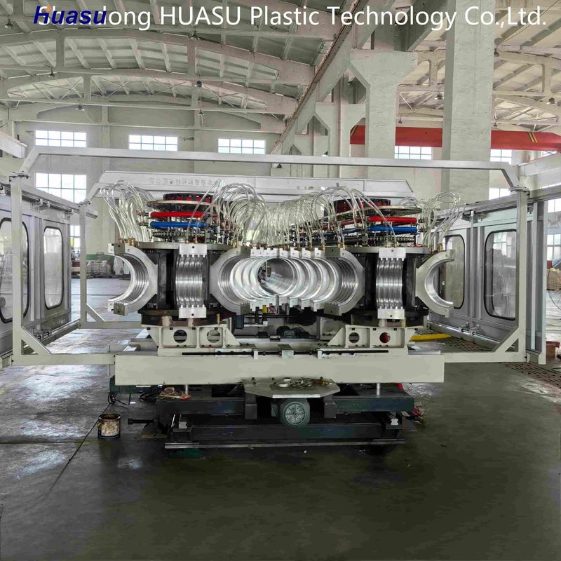 Mesin ekstrusi pipa bergelombang dinding ganda yang dapat disesuaikan dengan output 500-2000Kg/H dan Sistem PLC Siemens