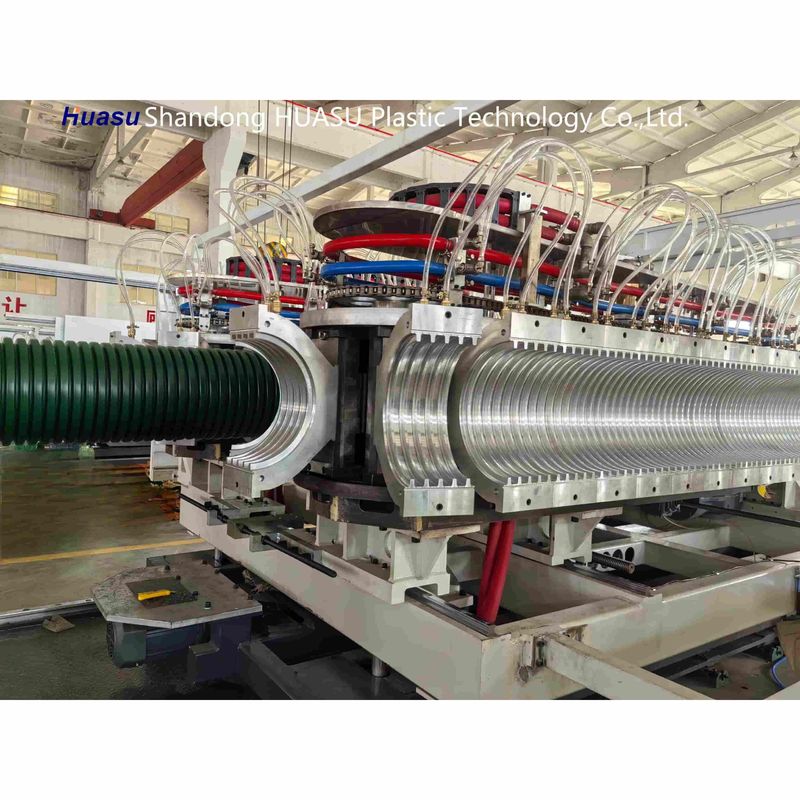 High Output 500-2000Kg/H PVC Pipe Extrusion Line dengan Diameter Pipe 32-1600mm dan Conical Double Screw Extruder