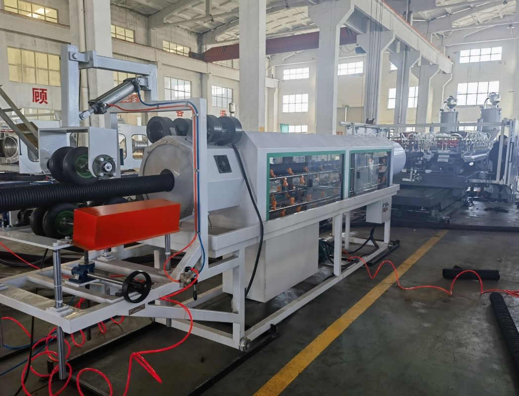 HDPE Pipe Machine Double Wall Corrugated Pipe Extrusion Line untuk Pasokan Air