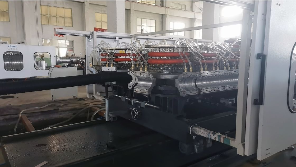 HDPE Pipe Machine Double Wall Corrugated Pipe Extrusion Line untuk Pasokan Air