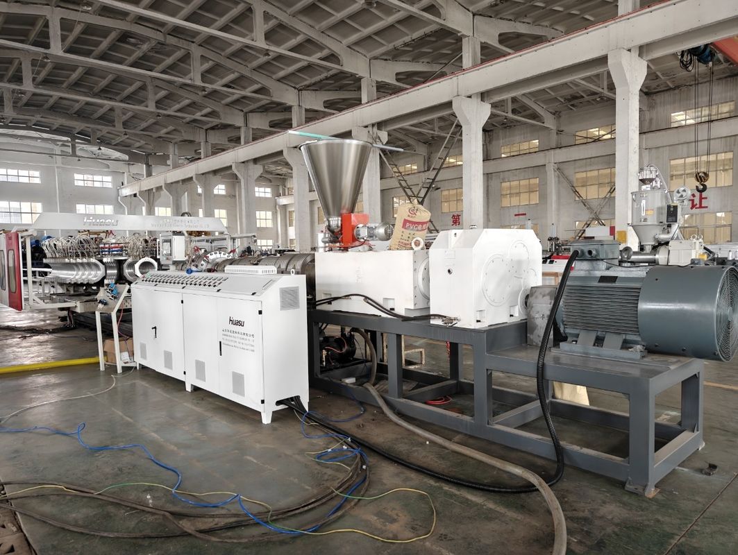 Mesin Ekstrusi Pipa Bergelombang Dinding Ganda PVC Conical Twin Screw Extruder Untuk Mesin Pipa Plastik