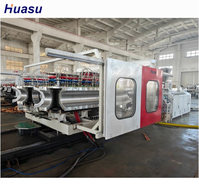Mesin Ekstrusi Pipa Bergelombang Dinding Ganda PVC Conical Twin Screw Extruder Untuk Mesin Pipa Plastik