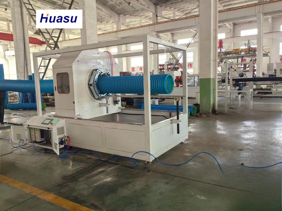 32-1600mm PVC Corrugated Pipe Extrusion Line dengan sistem pendinginan internal lengkap dan formasi vakum