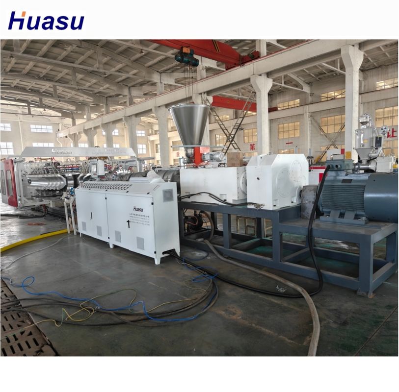 PE PP PVC Double Wall Corrugated Pipe Extrusion Line dengan bahan sekrup 38CrMoALA 32-1600mm