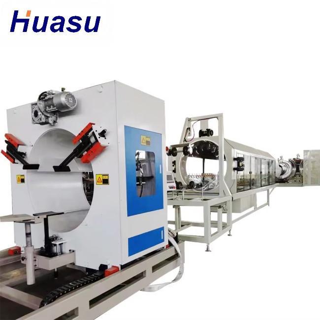 Conical Twin-screw Extruder DWC Pipe Extrusion Line untuk Diameter Pipe 32-1600mm dan Kapasitas 60-2000kg/h