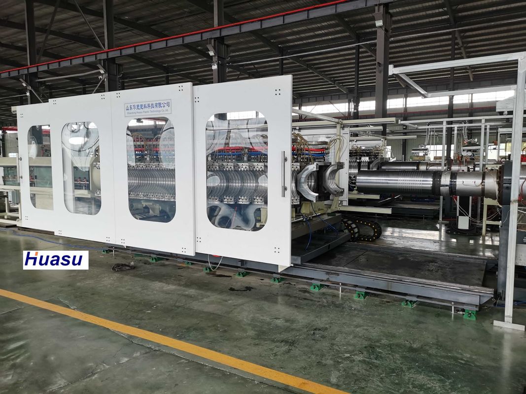 Mesin pipa bergelombang produksi tahan lama dengan Siemens PLC dan bahan sekrup 38CrMoALA