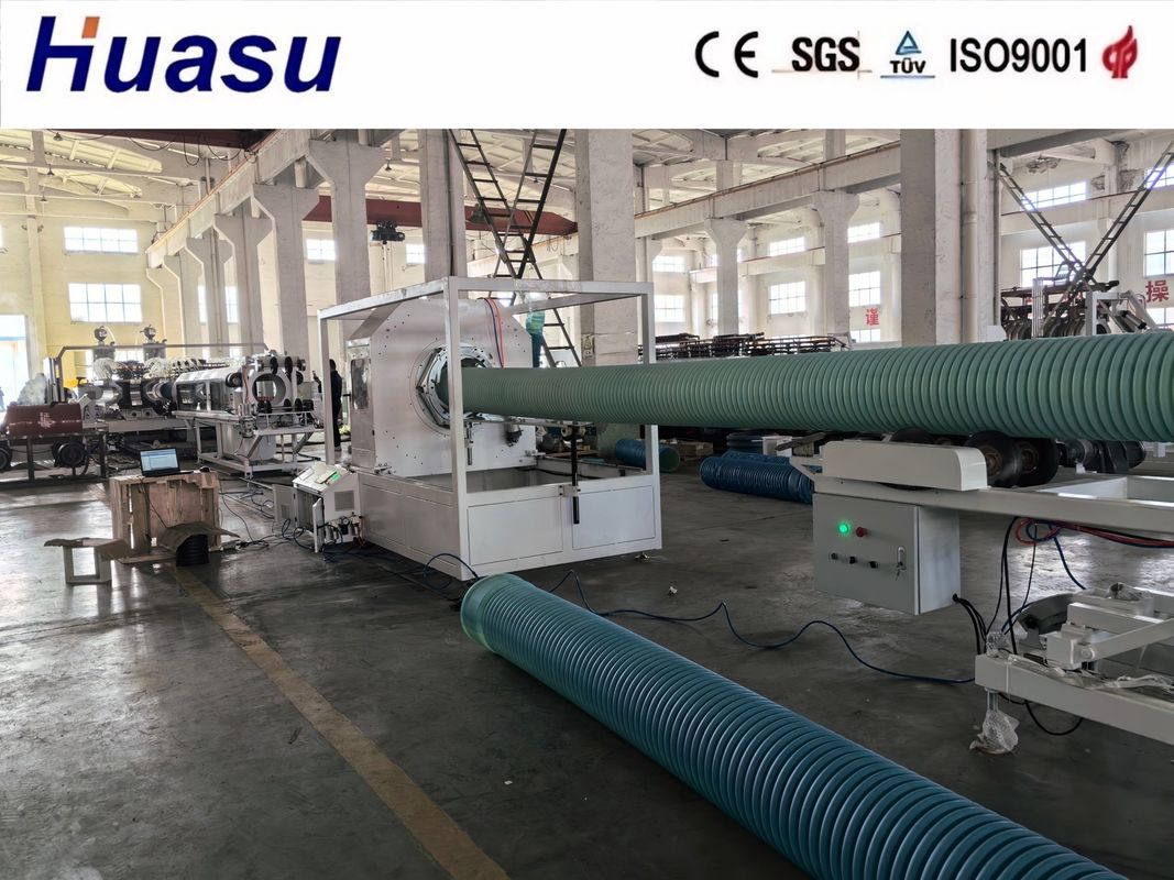 Air / pendinginan DWC Pipe Extrusion Line Speed Double Wall Corrugated Pipe Produksi dengan High Speed Forming Pipe Plastik