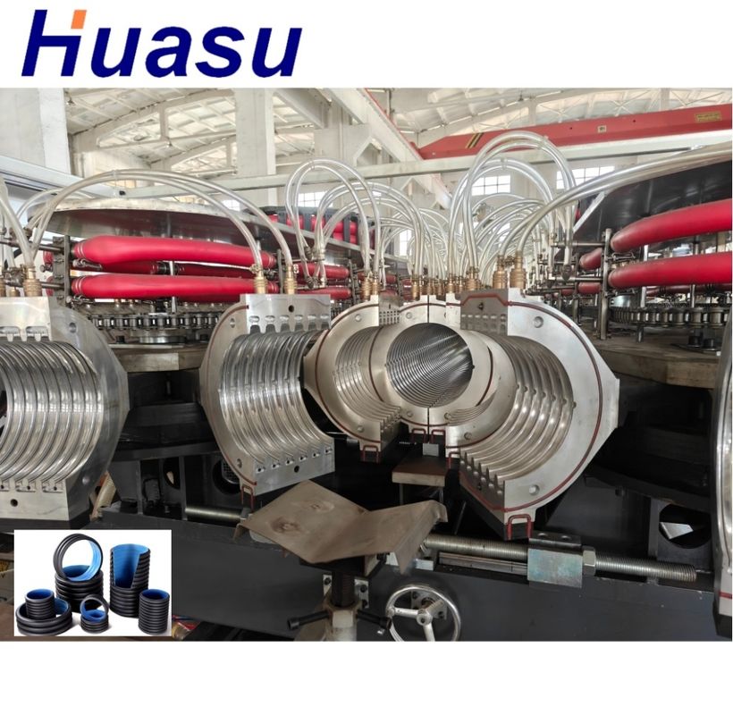 Garis Ekstrusi Pipa Bergelombang Dinding Ganda dengan Inverter Siemens Diameter Min 63mm