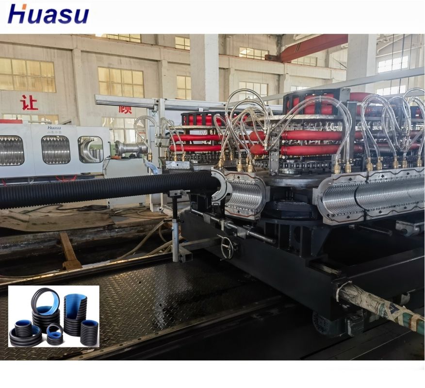 Garis Ekstrusi Pipa Bergelombang Dinding Ganda dengan Inverter Siemens Diameter Min 63mm