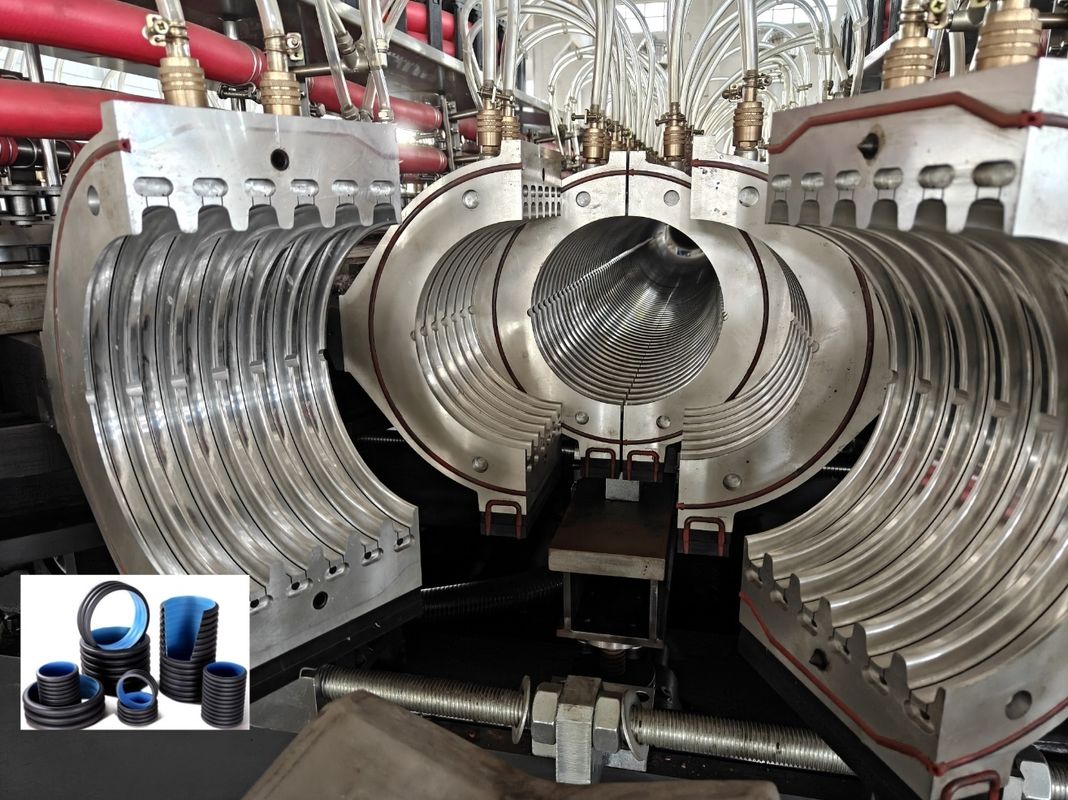 Garis Ekstrusi Pipa Bergelombang Dinding Ganda dengan Diameter Min 63mm & Pengumpanan Otomatis