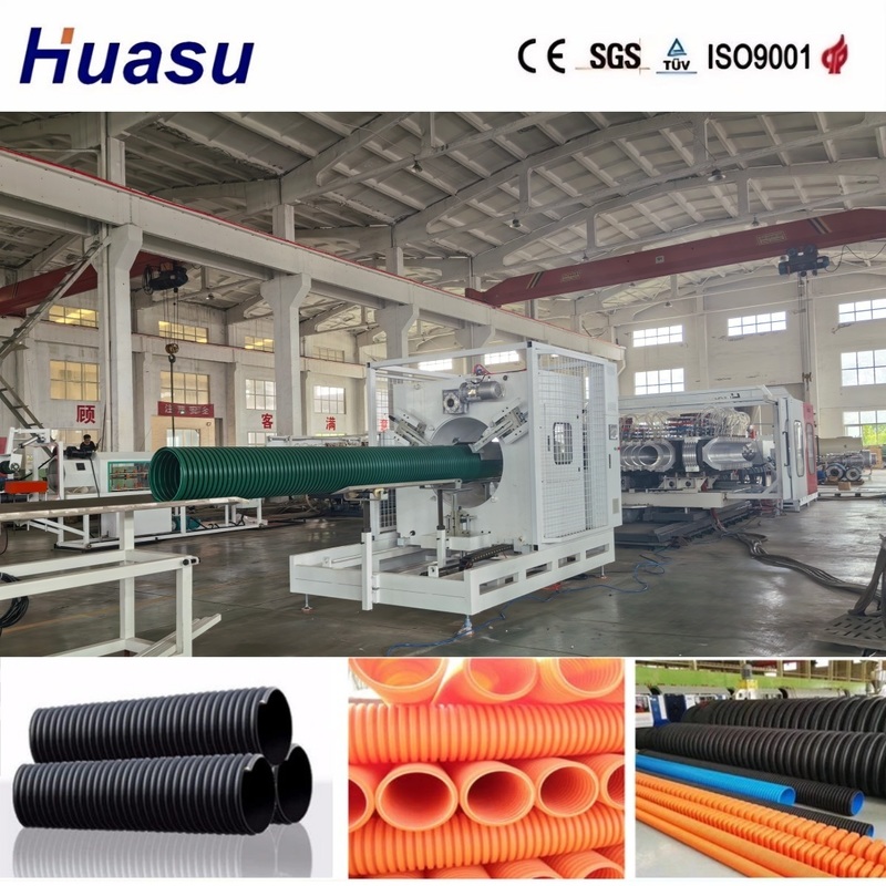Kapasitas tinggi 60-2000kg/h Plastic Pipe Extrusion Line dengan 38CrMoAlA Extruder Material untuk Diameter Pipe 32-1600mm