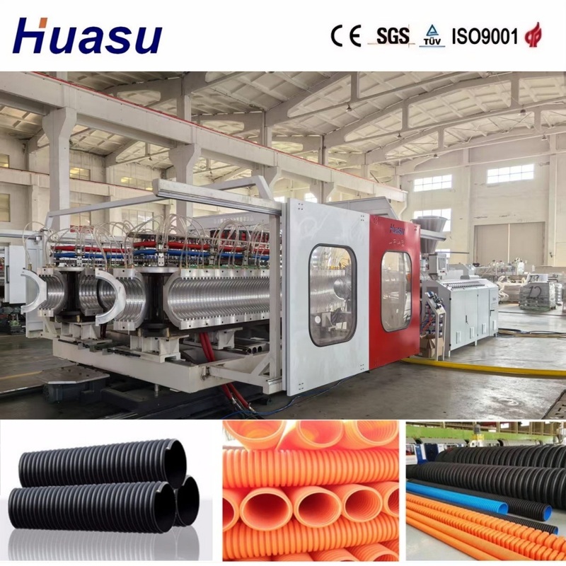 Complete PVC Corrugated Pipe Plant for Single Wall Pipes with 300mm to 1600mm Diameter Range and High Productivity