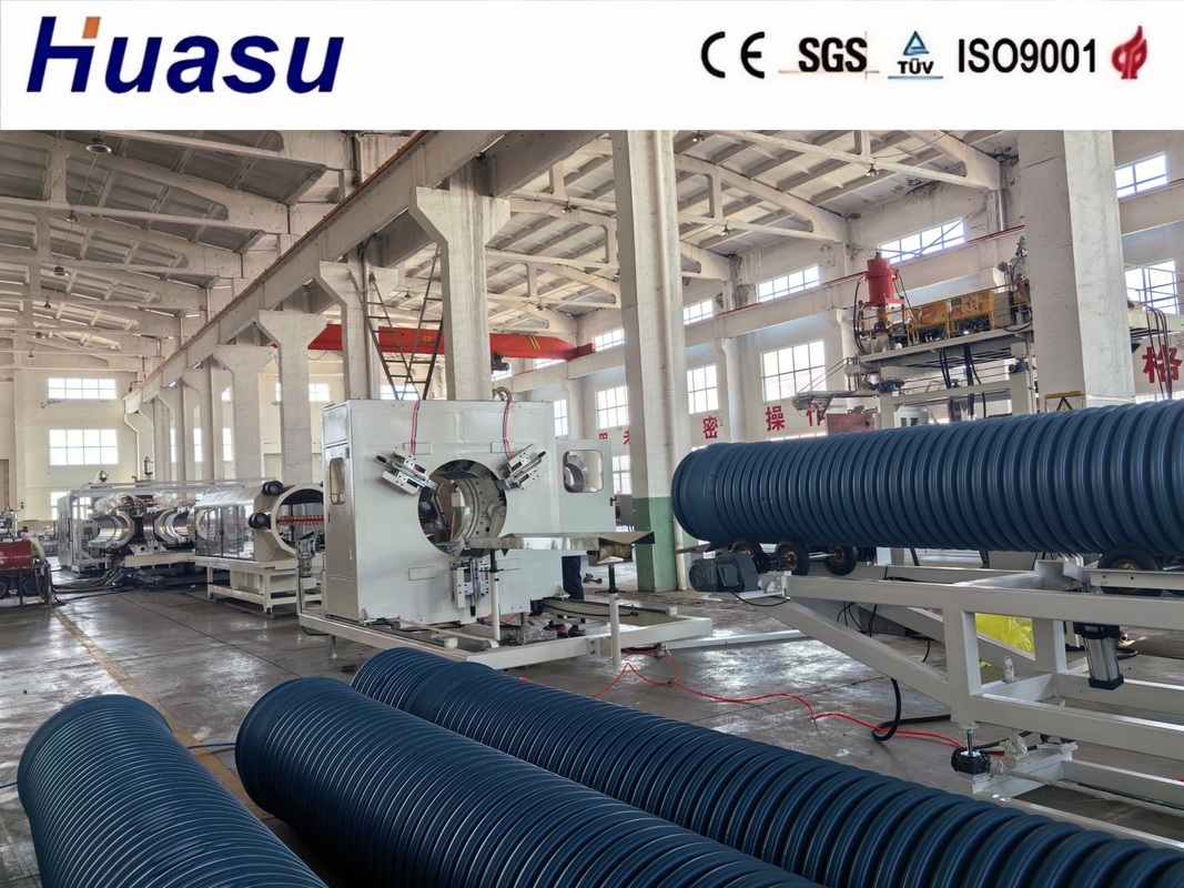 DWC Pipe Extrusion Line with PLC Control Automatic Operation for 300mm-1600mm Double Wall Corrugated Pipe