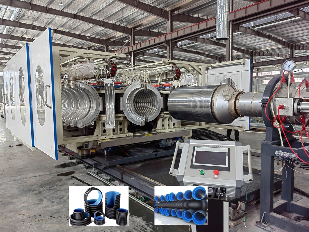 Mesin pembuatan pipa bergelombang ganda tunggal dengan garis ekstrusi berkualitas tinggi dengan sistem kontrol PLC