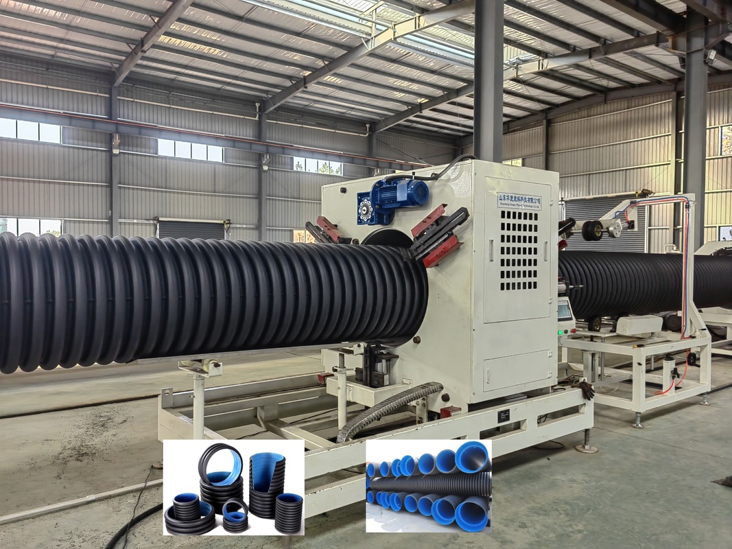 High Speed Double Wall Corrugated Pipe Extrusion Line dengan 12m Cooling Tank dan ID30-ID1500mm Range