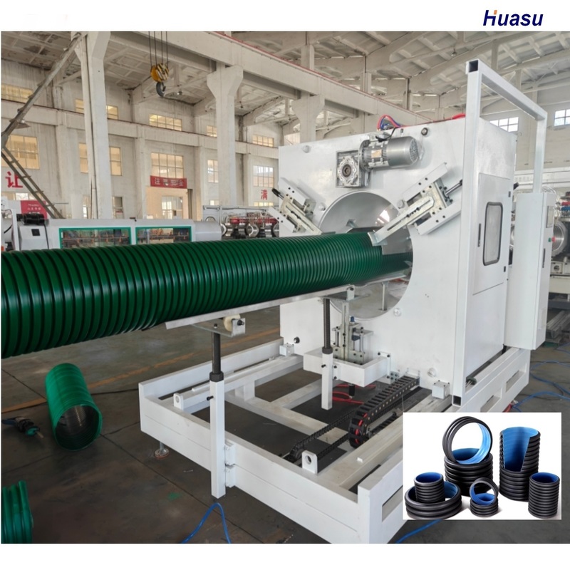 Advanced HDPE PVC Model Double Wall Corrugated Pipe Extrusion Line dengan pendinginan air dan panjang pipa yang dapat disesuaikan