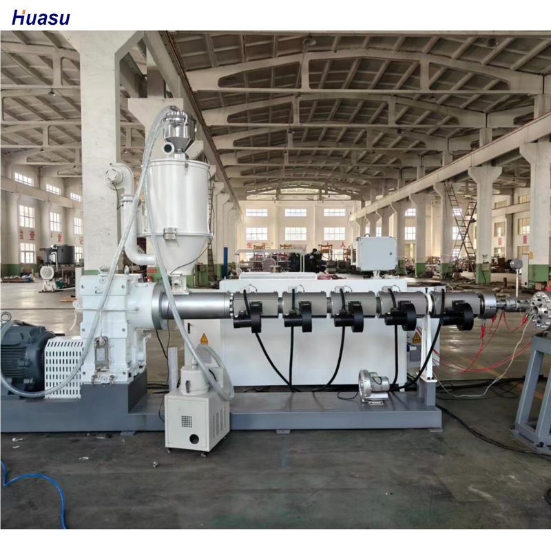 Lini Ekstrusi Pipa Bergelombang Dinding Tunggal Otomatis Inverter Siemens dengan Relai Omron untuk Pipa 75-250mm