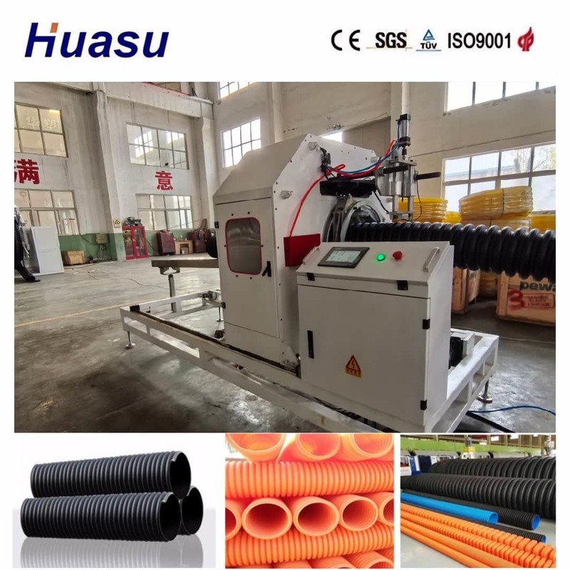 Garis Ekstrusi Pipa Goresan Dinding Tunggal Otomatis untuk PVC/PE/MPP/PA/HDPE dengan Kisaran Diameter 32mm-1600mm dan Output 200-2000kg/h