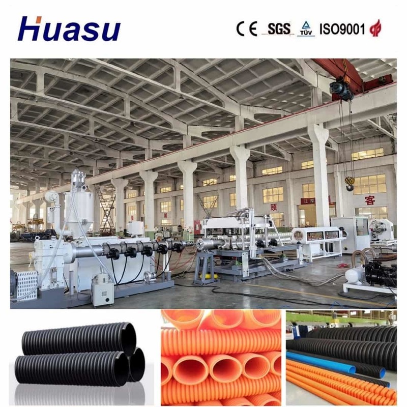 32mm-1600mm Diameter Single Wall Corrugated Pipe Extrusion Line dengan Remote Control Online Belling dan Waveform yang dapat disesuaikan