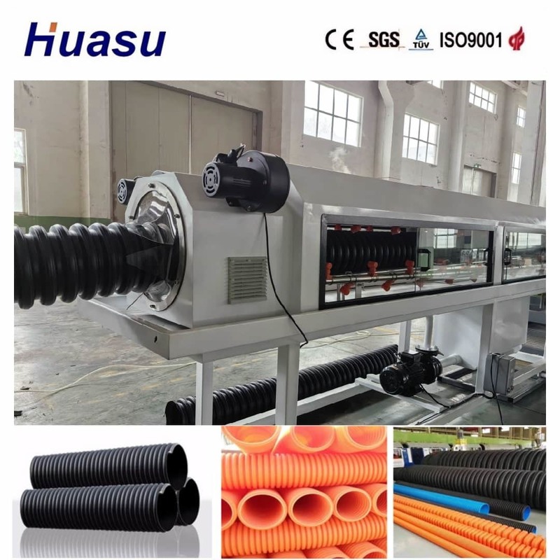 Full Intermeshing Engagement Single Wall Corrugated Pipe Extrusion Machine dengan 32mm-1600mm Diameter Range dan Output 60-2000kg/h