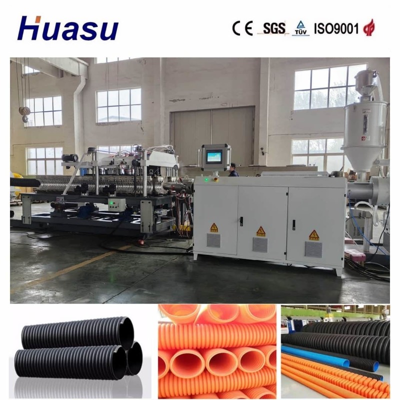 Full Intermeshing Engagement Single Wall Corrugated Pipe Extrusion Machine dengan 32mm-1600mm Diameter Range dan Output 60-2000kg/h