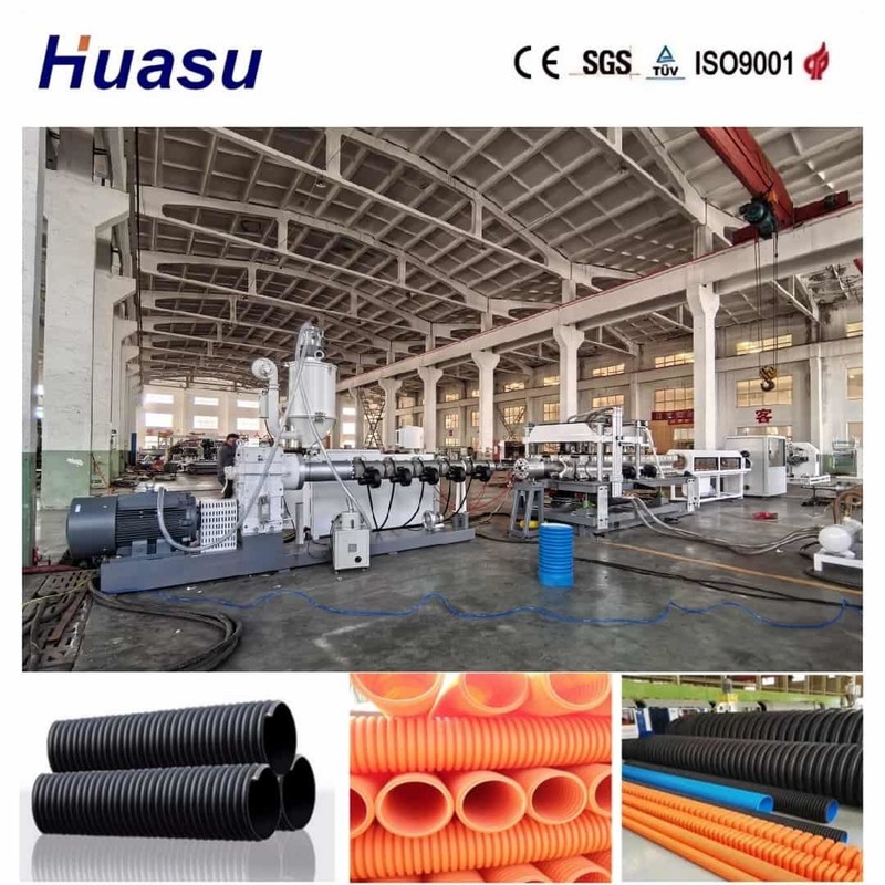 Produksi tinggi hemat energi Single Wall Corrugated Pipe Extrusion Line dengan harga yang kompetitif