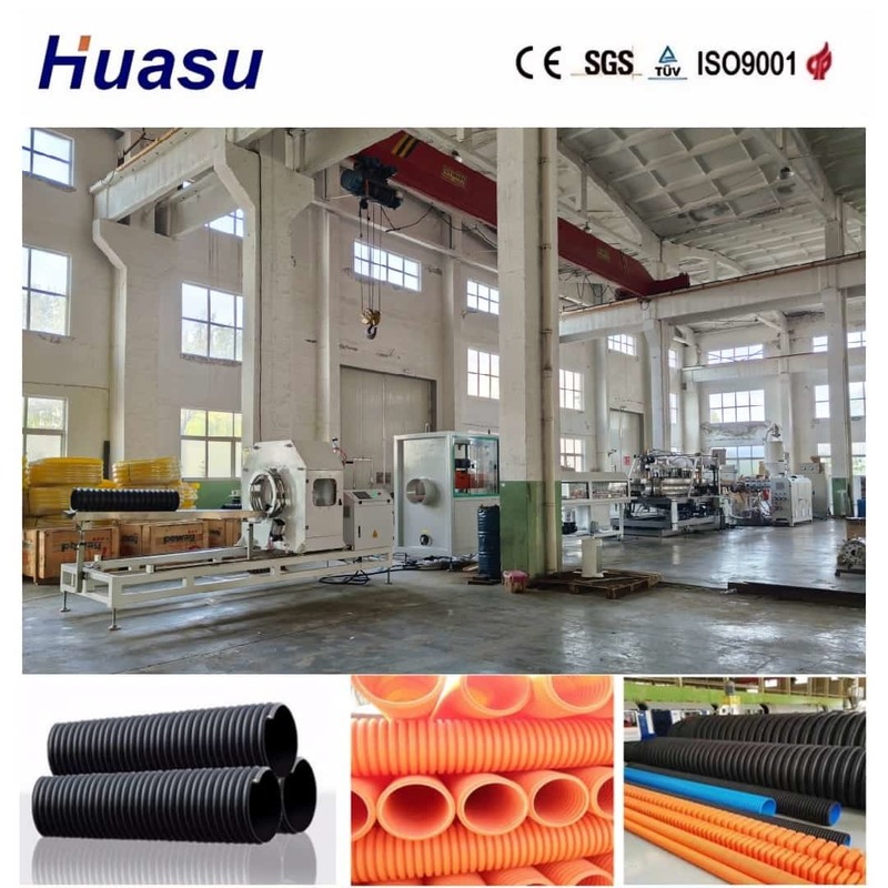 Produksi tinggi 32mm-1600mm Pipe Diameter Range Single Wall Corrugated Pipe Extrusion Line dengan harga yang kompetitif