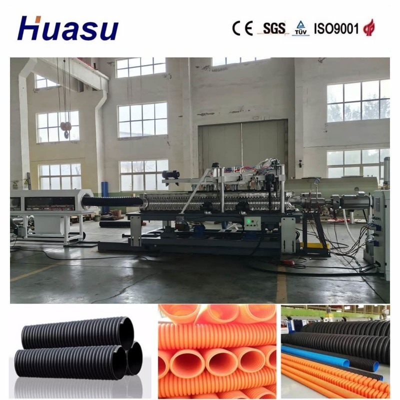 Produksi tinggi 32mm-1600mm Pipe Diameter Range Single Wall Corrugated Pipe Extrusion Line dengan harga yang kompetitif