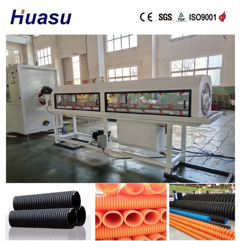 Single Wall Corrugated Pipe Extrusion Line dengan Kapasitas 60-2000kg/h 32mm-1600mm Diameter dan remote control PLC